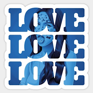 Blue Love Sticker
